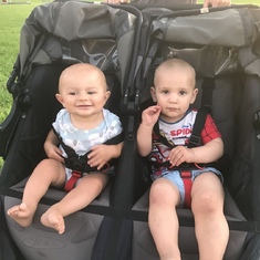 Zev and Josiah July 2020 at Ausink family reunion 