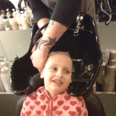 Zoe’s first haircut and style after her hair grew back in after chemo