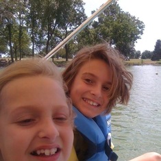 I took Zoe and Ethan paddle boat riding one pretty day