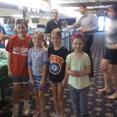 Her birThea y bowling party.  She had so much fun! Sarah’s on the far left, and Ethan in the blue shirt