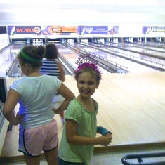 At bowling birthday party — she was so so happy!