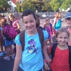 First day of school with one of her best friends, Sarah