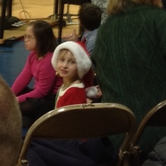 Zoe looking back at me before the big Christmas concert