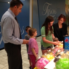 Bill buying the kids squooshy toys in Tyson’s Mall, Fairfax, VA